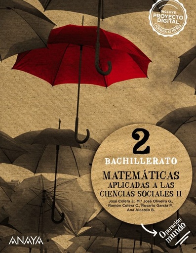 [978-84-143-2959-7] MATEMÁTICAS APLICADAS A LAS CIENCIAS SOCIALES II. 2º BACHILLERATO. OPERACIÓN MUNDO